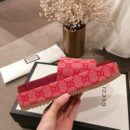 Gucci Angelina GG Logo Canvas Flatform Slide Sandals Spring/Summer Collection Red Women Shoes