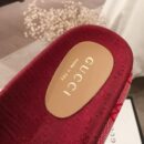 Gucci Angelina GG Logo Canvas Flatform Slide Sandals Spring/Summer Collection Red Women Shoes