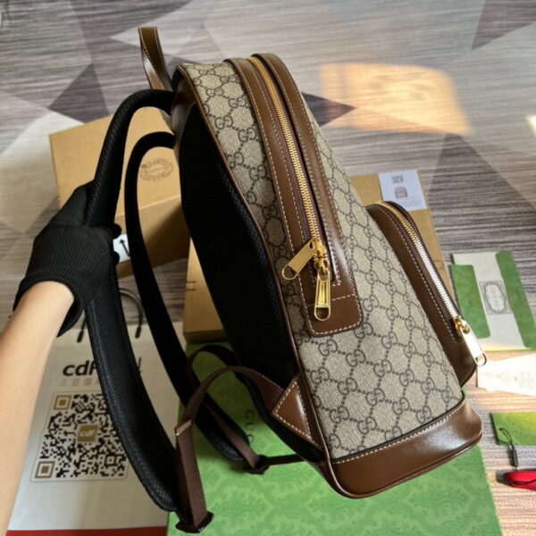 Gucci Backpack With Interlocking G Beige And Ebony GG Canvas 704017 - Image 3