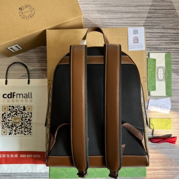 Gucci Backpack With Interlocking G Beige And Ebony GG Canvas 704017 - Image 2