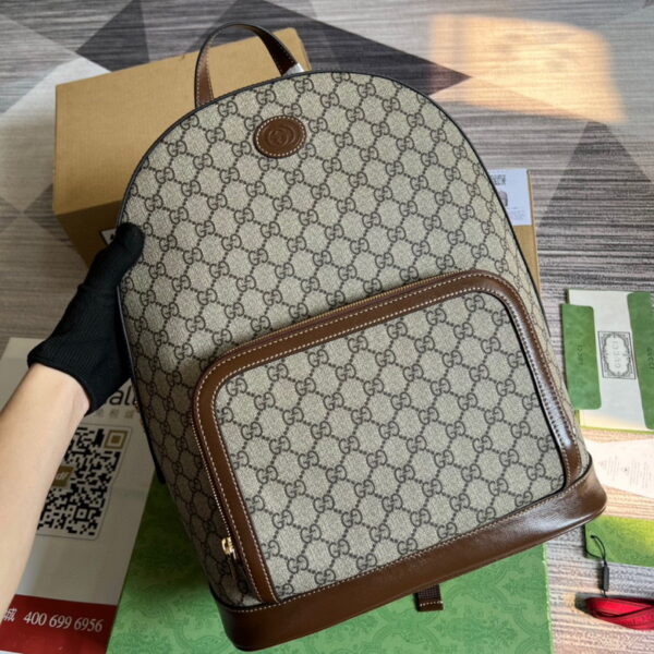 Gucci Backpack With Interlocking G Beige And Ebony GG Canvas 704017 - Image 4