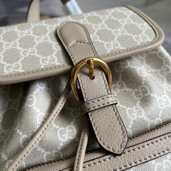 Gucci Backpack With Interlocking G Beige And White Canvas 674147 - Image 5