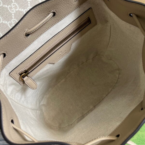 Gucci Backpack With Interlocking G Beige And White Canvas 674147 - Image 8