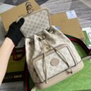 Gucci Backpack With Interlocking G Beige And White Canvas 674147