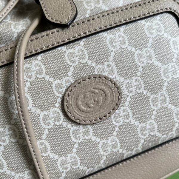 Gucci Backpack With Interlocking G Beige And White Canvas 674147 - Image 6