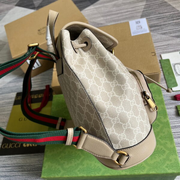 Gucci Backpack With Interlocking G Beige And White Canvas 674147 - Image 4