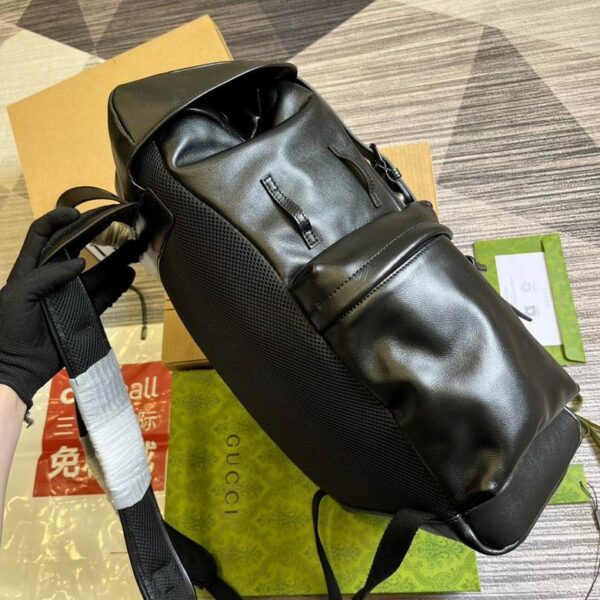 Gucci Backpack With Tonal Double G Black Leather 725657 - Image 4
