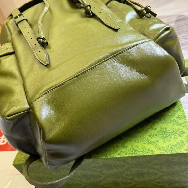 Gucci Backpack With Tonal Double G Forest Green Leather 725657 - Image 7