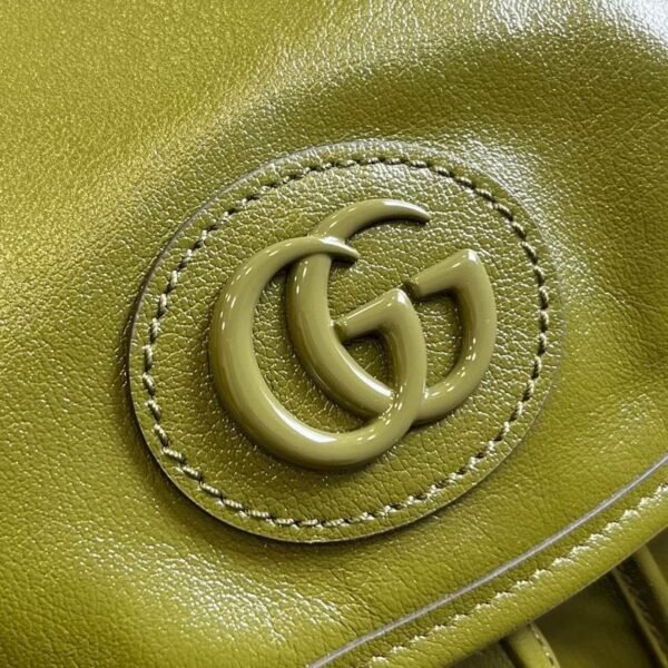 Gucci Backpack With Tonal Double G Forest Green Leather 725657 - Image 6