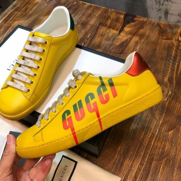 Gucci Blade Ace Sneakers 610086Spring/Summer 2020 Collection, Yellow Women Shoes - Image 8