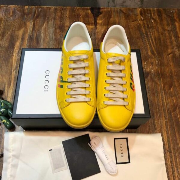 Gucci Blade Ace Sneakers 610086Spring/Summer 2020 Collection, Yellow Women Shoes - Image 3