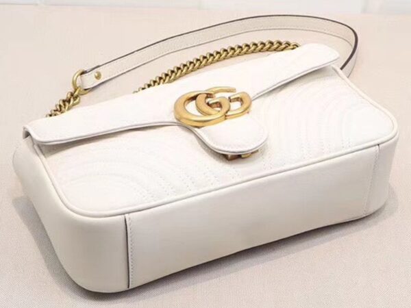 Gucci Calfskin Matelasse Small Gg Marmont White - Image 9