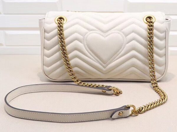 Gucci Calfskin Matelasse Small Gg Marmont White - Image 3