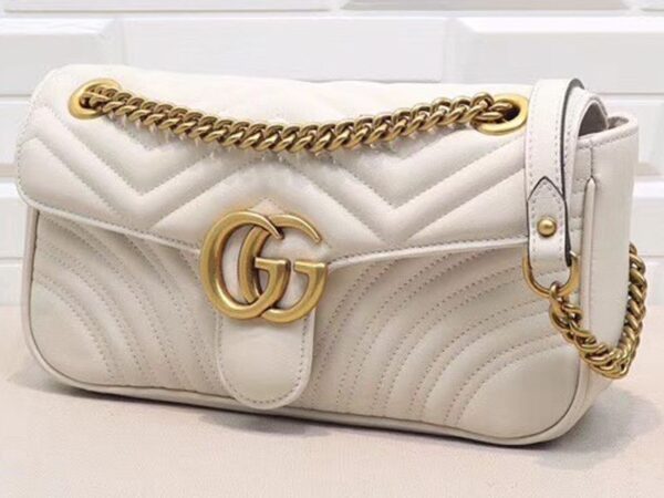 Gucci Calfskin Matelasse Small Gg Marmont White - Image 2