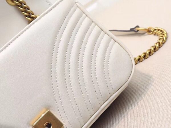 Gucci Calfskin Matelasse Small Gg Marmont White - Image 6