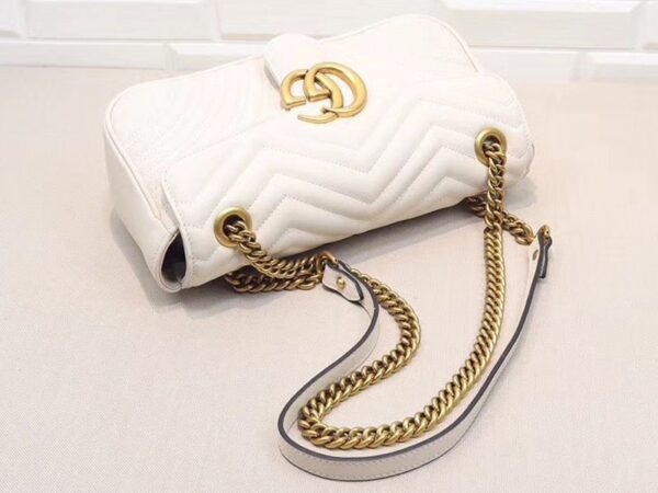 Gucci Calfskin Matelasse Small Gg Marmont White - Image 8