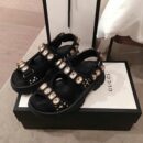Gucci Crystal Open Track Velcro SandalsSpring/Summer 2020 Collection, Black Women Shoes