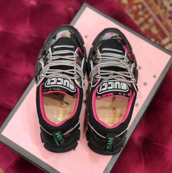 Gucci Flashtrek GG SneakersFall/Winter 2019 Collection, White/Black Floral Women Shoes - Image 7