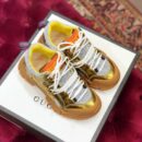 Gucci Flashtrek GG SneakersFall/Winter 2019 Collection, White/Metallic Gold Women Shoes