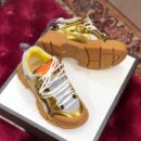 Gucci Flashtrek GG SneakersFall/Winter 2019 Collection, White/Metallic Gold Women Shoes