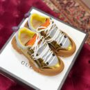 Gucci Flashtrek GG SneakersFall/Winter 2019 Collection, White/Metallic Gold Women Shoes