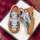 Gucci Flashtrek GG SneakersFall/Winter 2019 Collection, White/Metallic Pink/Blue Women Shoes