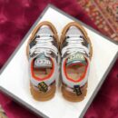 Gucci Flashtrek GG SneakersFall/Winter 2019 Collection, White/Metallic Pink/Blue Women Shoes