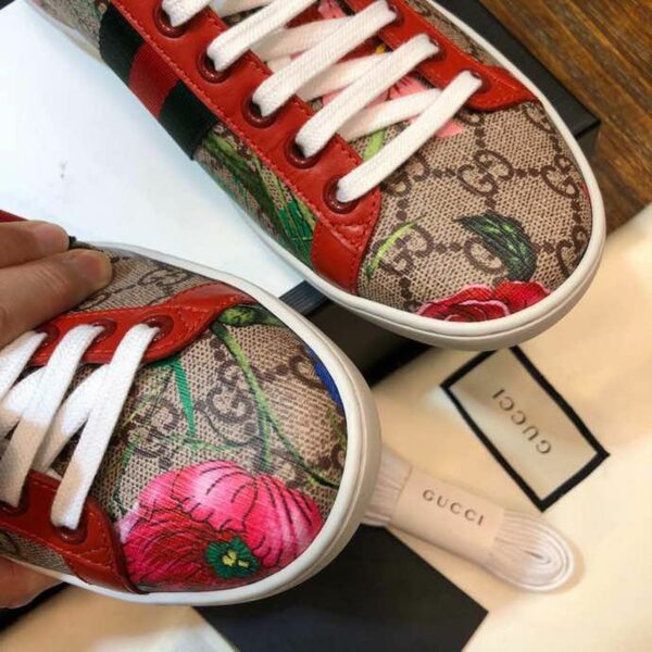 Gucci Floral Ace Sneakers 433900Spring/Summer 2020 Collection, Brown Women Shoes - Image 5