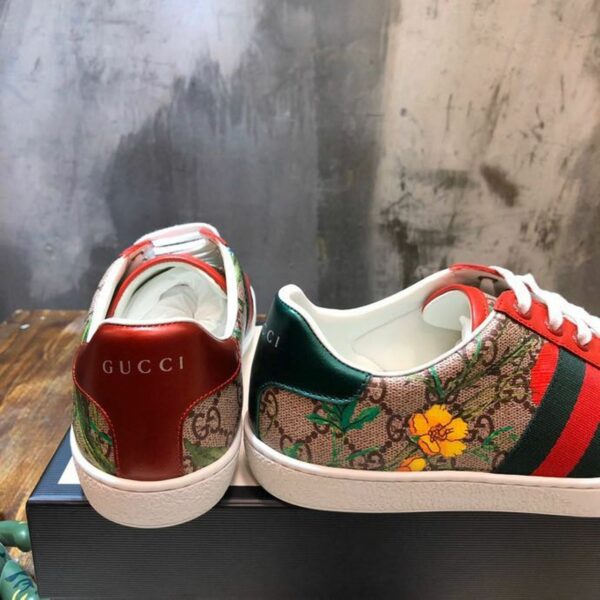 Gucci Floral Ace Sneakers 433900Spring/Summer 2020 Collection, Brown Women Shoes - Image 3