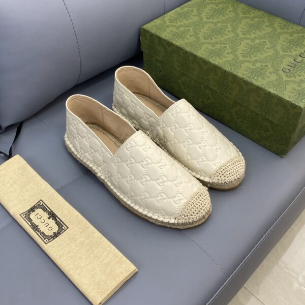 Gucci GC Signature Beige Leather Espadrilles EU36-45