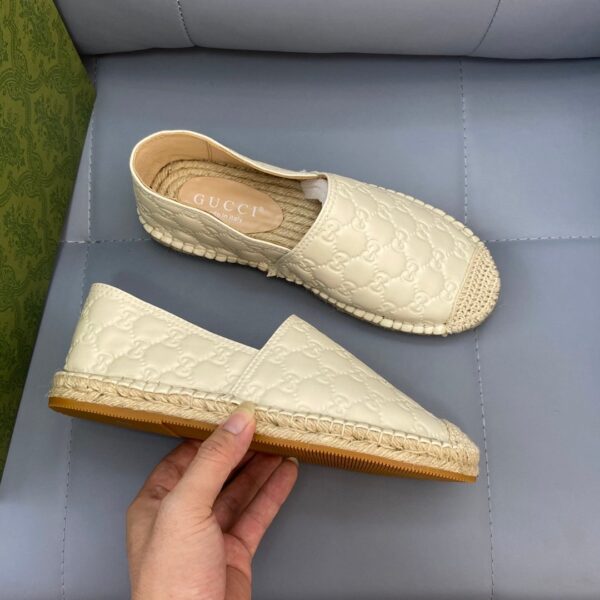 Gucci GC Signature Beige Leather Espadrilles EU36-45 - Image 3