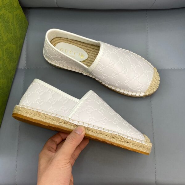 Gucci GC Signature White Leather Espadrilles EU36-45 - Image 2