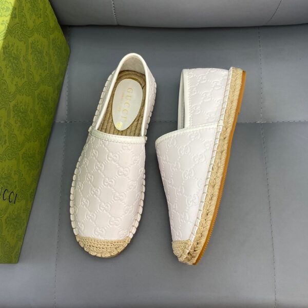 Gucci GC Signature White Leather Espadrilles EU36-45 - Image 3