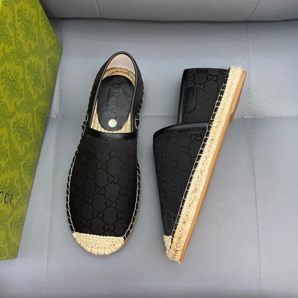 Gucci GG Black Canvas Espadrille Flats EU36-45 - Image 3