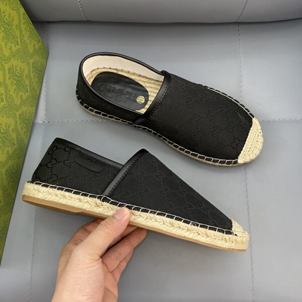 Gucci GG Black Canvas Espadrille Flats EU36-45 - Image 2