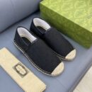 Gucci GG Black Canvas Espadrille Flats EU36-45