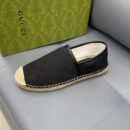 Gucci GG Black Canvas Espadrille Flats EU36-45