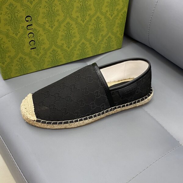 Gucci GG Black Canvas Espadrille Flats EU36-45 - Image 4
