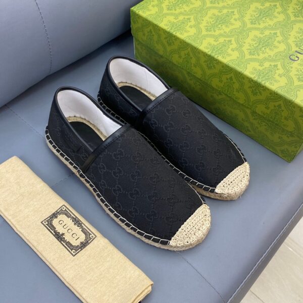 Gucci GG Black Canvas Espadrille Flats EU36-45