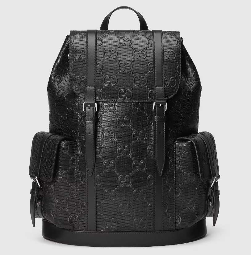 Gucci GG Embossed Backpack Black Leather 625770