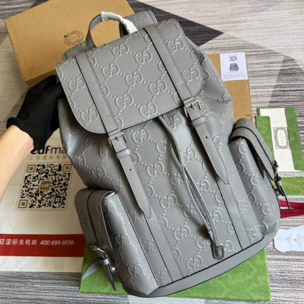 Gucci GG Embossed Backpack Grey 625770