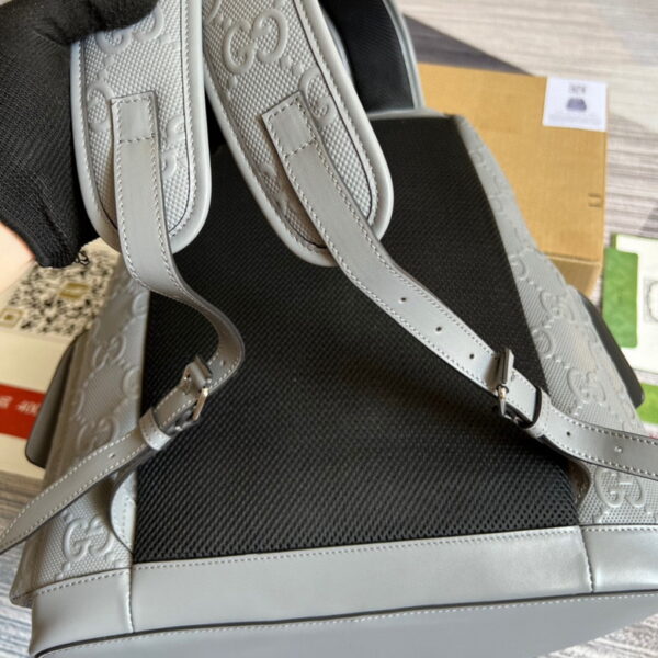 Gucci GG Embossed Backpack Grey 625770 - Image 7