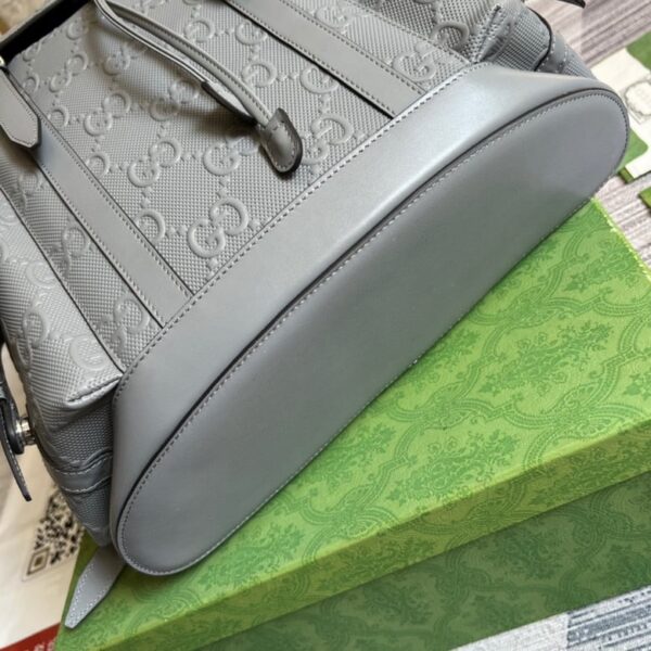 Gucci GG Embossed Backpack Grey 625770 - Image 6