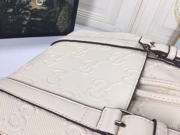 Gucci GG Embossed Backpack White Leather 625770 - Image 7