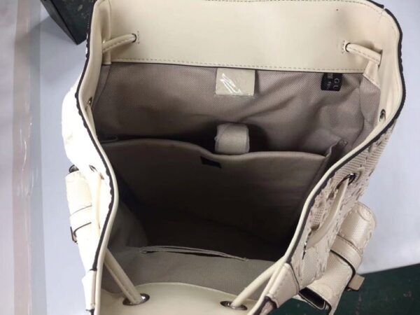 Gucci GG Embossed Backpack White Leather 625770 - Image 9