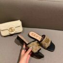 Gucci GG Matelass Canvas Slide SandalsSpring/Summer Collection Beige Women Shoes