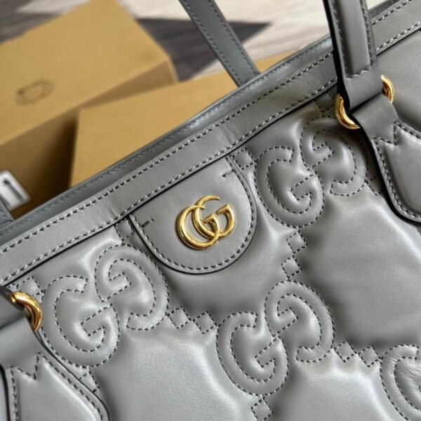 Gucci GG Matelasse Medium Tote Grey 631685 - Image 7