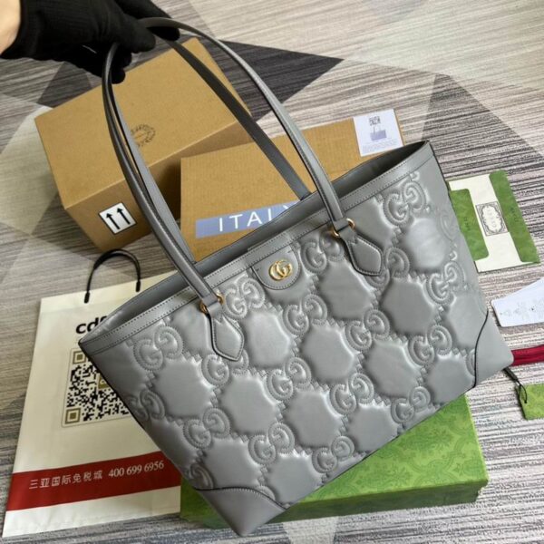 Gucci GG Matelasse Medium Tote Grey 631685