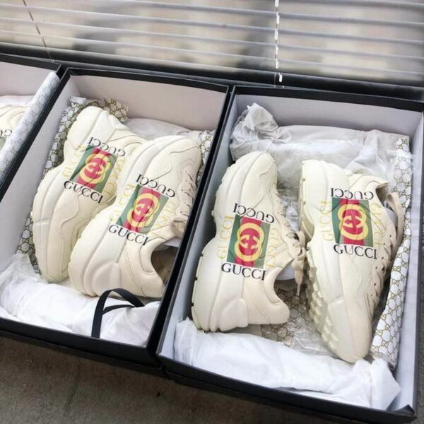 Gucci Gucci Box Logo Strawberries Unisex Dad SneakersSpring/Summer Collection Off White/Red Women Shoes - Image 9