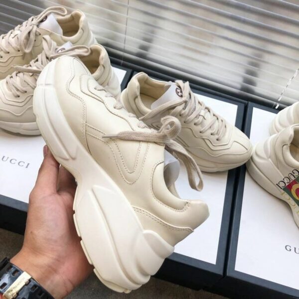 Gucci Gucci Box Logo Strawberries Unisex Dad SneakersSpring/Summer Collection Off White/Red Women Shoes - Image 5